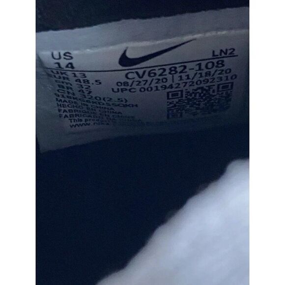 Nike Vapor Edge Elite 360 Flyknit Football Cleats White CV6282-108 Men’s Sz 14 - Picture 10 of 10